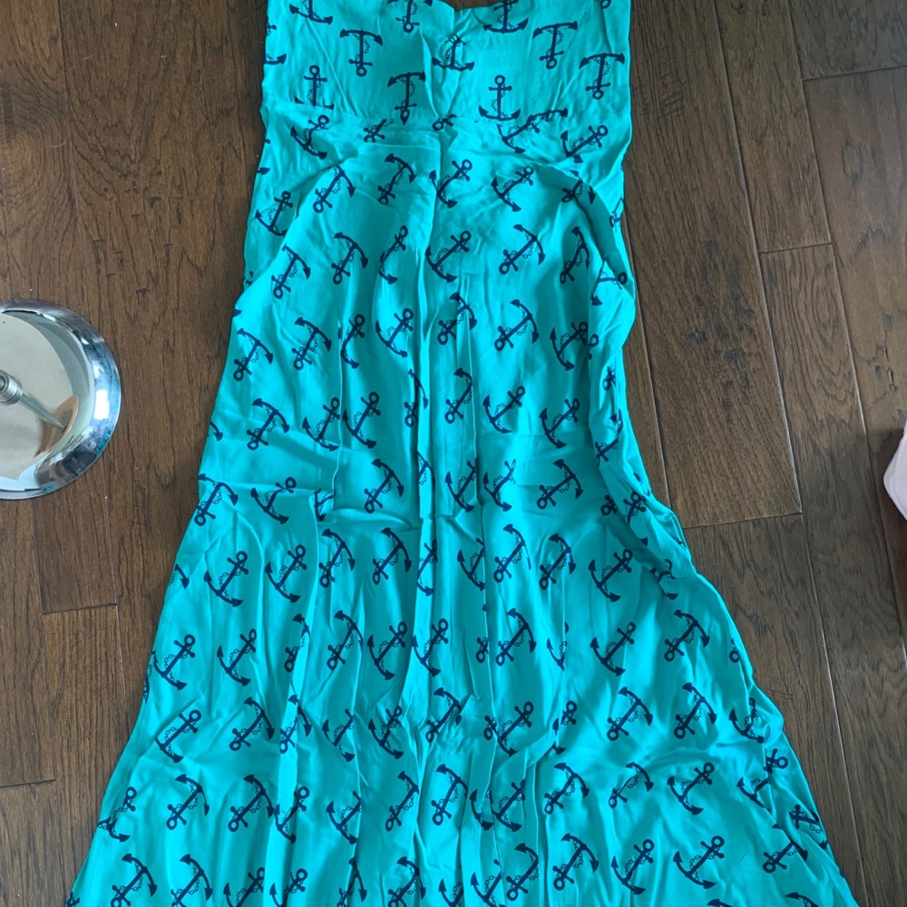 Escapada Nautical Strapless Dress Coverup Med